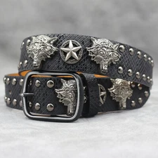 Rivet Belt Men&Women's Studded Belt Punk Rock With Pin Buckle Hardware Jeans 