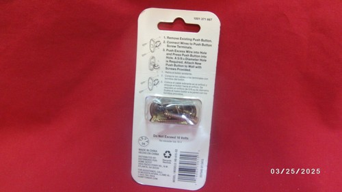 Hampton Bay Wired LED Lighted Push Button Doorbell Polished Brass Finish - Picture 2 of 2