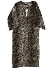 D&G 2007 Leopard Print Long Tunic Kaftan Dress Sheer Cover up Dolce & Gabbana