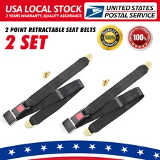 2Pack Universal Truck Car Lap Seat Belts 2 Point Adjustable Single Seat Lap