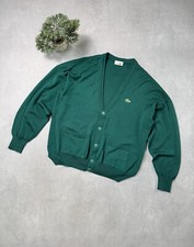 Vintage Lacoste Chemise Cardigan Size 6 Green Rare Men Made In France