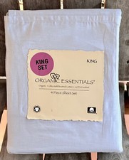 Organic Essentials Organic Brushed Cotton LT GRAY Sheet Set - King ultra soft