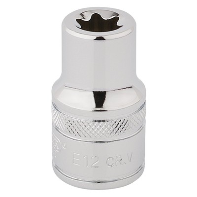 Draper Invertiert Torx Stern Buchse, 1.3cm Sq Dr E12 Chrom 34274
