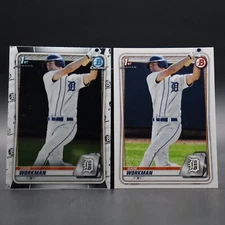 2020 Bowman Draft Chrome + Base Gage Workman Rookie (RC) BD-33 1st Card Lot of 2
