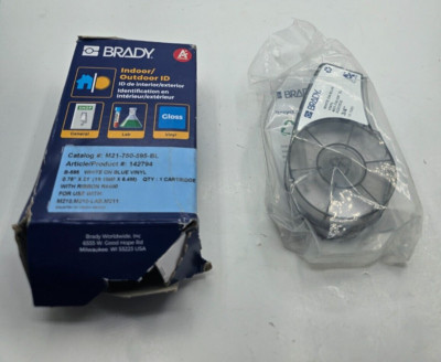 Brady M21-750-595-BL Print Cartridge B-595 White on Blue Vinyl .75'' x 21' R4400