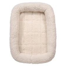 Slumber Pet High Pile Fleece Bumper-Style Crate Pet Bed - Natural