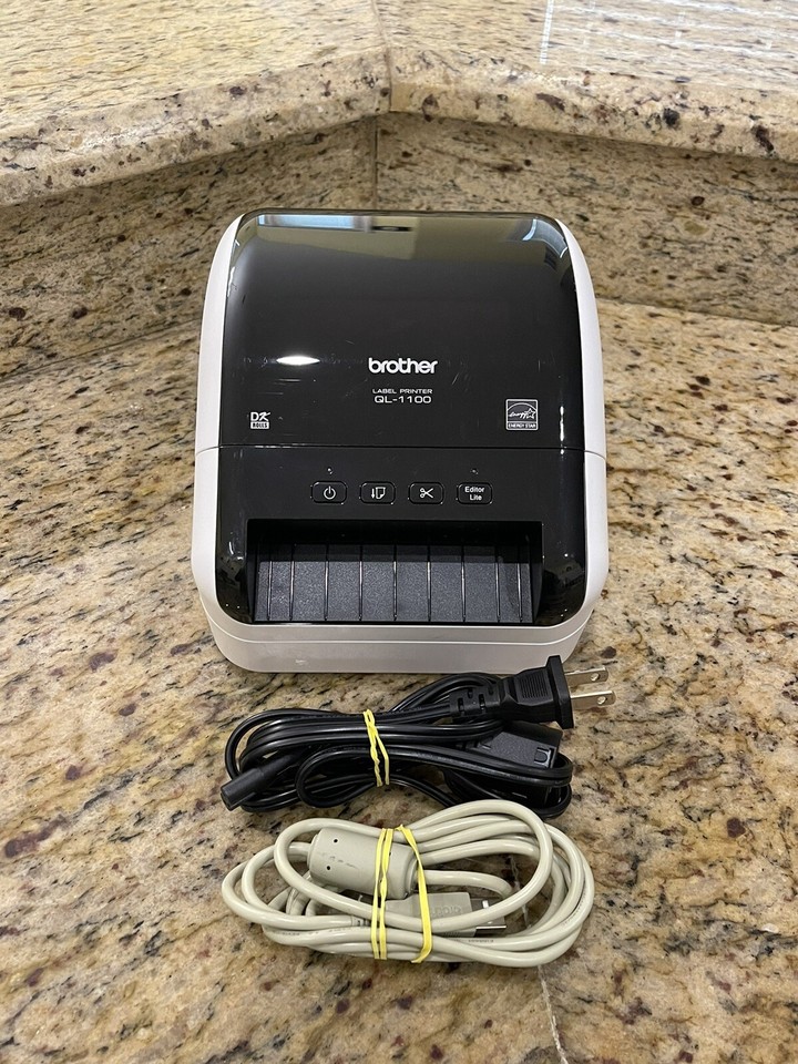 Brother QL1100 Black/White USB Thermal Label Printer w/Cord Parts