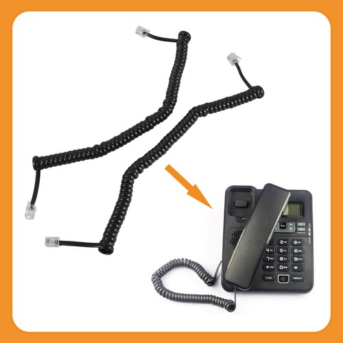 2Pcs Coiled Telephone Cable for Landline Phone Easy Installation Cord - Zdjęcie 5 z 12