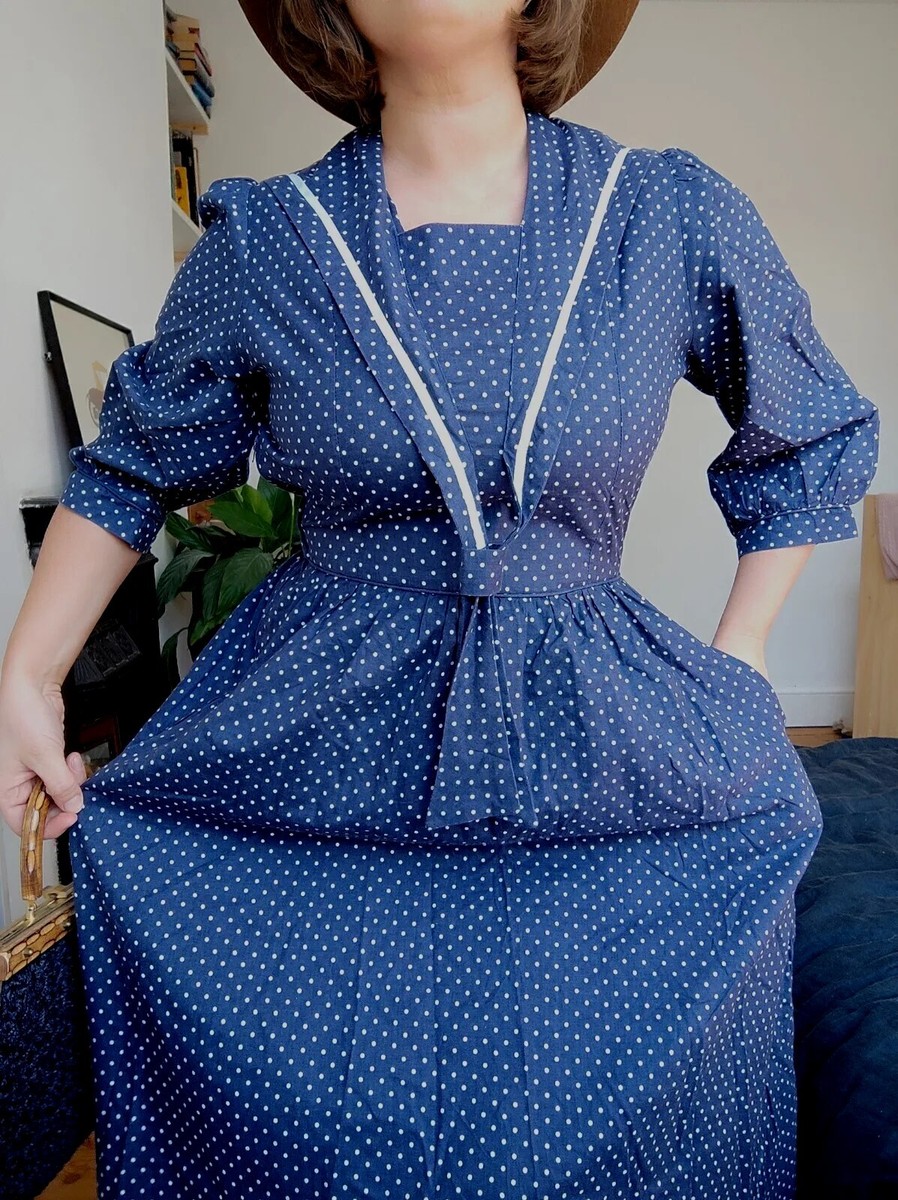 ワンピース Laura Ashley/VTG Dresses/Great Britain Vintage Laura Ashley Wool Cotton Blue Yellow Floral Hungary