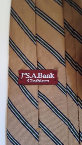 Jos A Bank Neck Tie 100% Silk Gold Short length 55" 3" Width - Picture 2 of 4