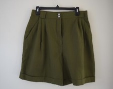 Vintage Counterparts Loose Fit Olive Green Trouser Shorts Size 14 Union Made