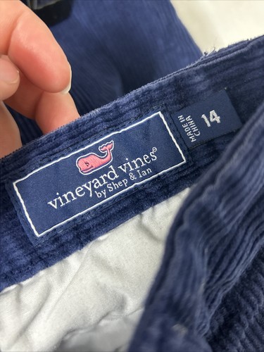 Vineyard Vines Girls Kids Size 14 Navy Blue Cotton Corduroy Pants 28x25" - Picture 15 of 17