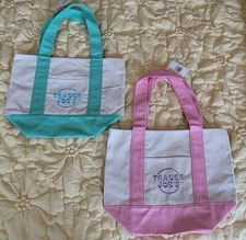 Trader Joe's Mini Pastel Canvas Totes