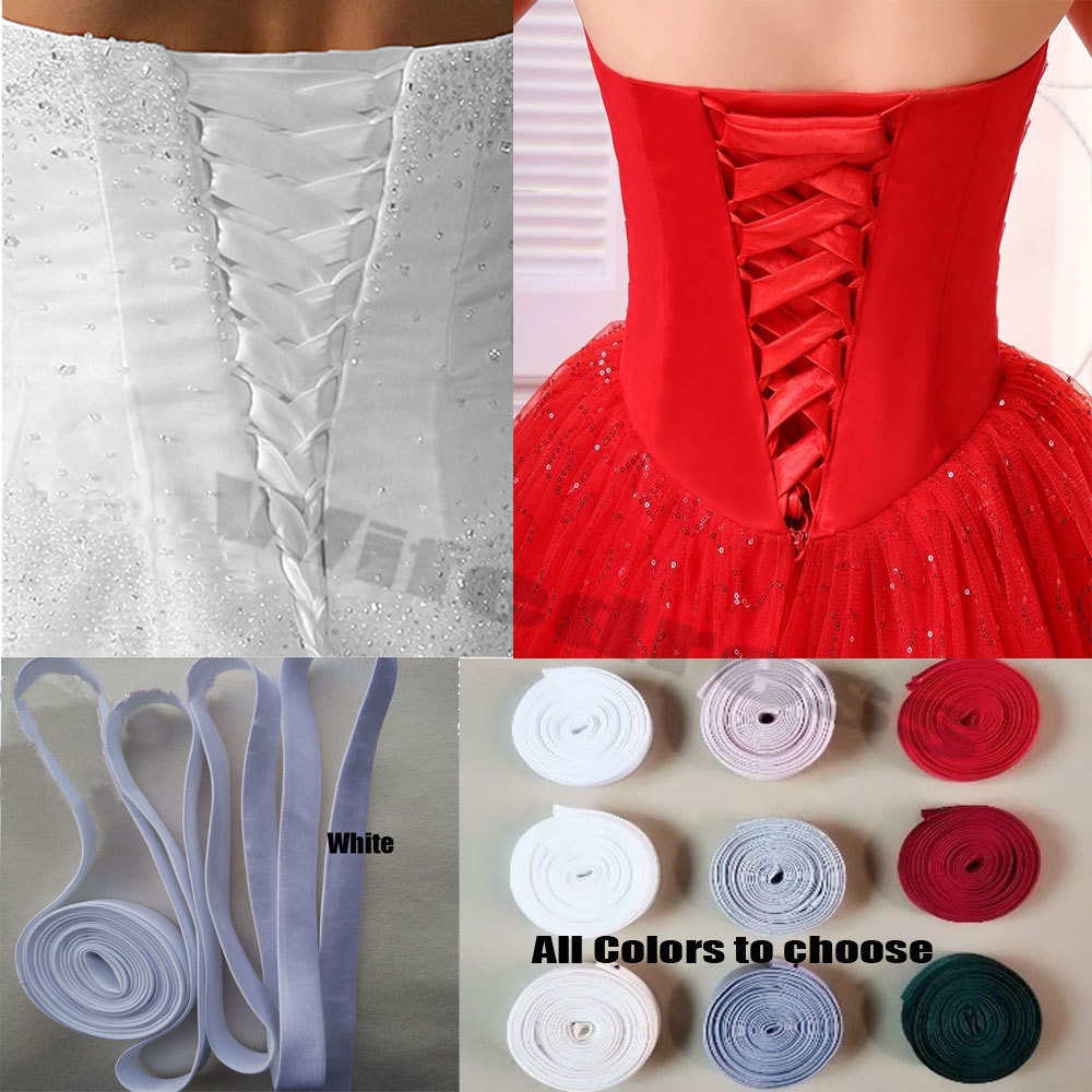 137 Satin REPLACEMENT TIE LACE-UP for Wedding Dress corset All Color to choose 137 Satin REPLACEMENT TIE LACE-UP for Wedding Dress corset All Color to choose