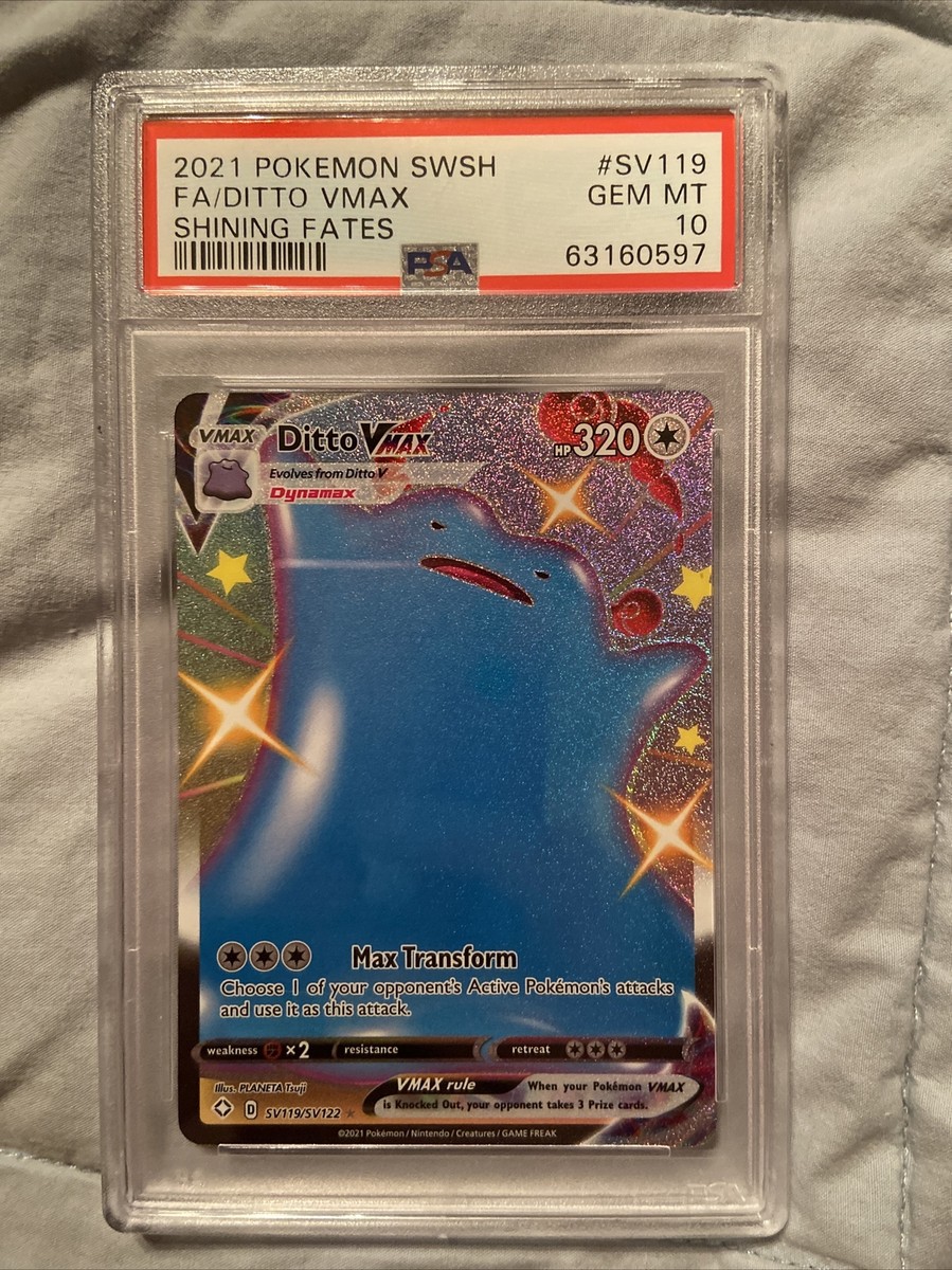2021 Pokemon Shining Fates Ditto Vmax Full Art #SV119 PSA 10 2021 Pokemon Shining Fates Ditto Vmax Full Art #SV119 PSA 10