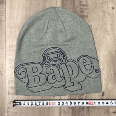 BAPE Baby Milo beanie knit cap Gray A Bathing Ape | eBay