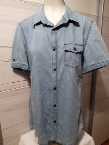 Jean Pascale Herren Oberteil Hemd Kurzarm Blau Gr.S