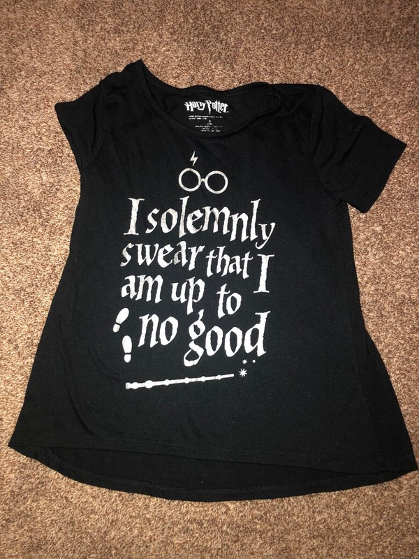 Harry Potter Girls Graphic Tshirt Back Small Up To No Good Used