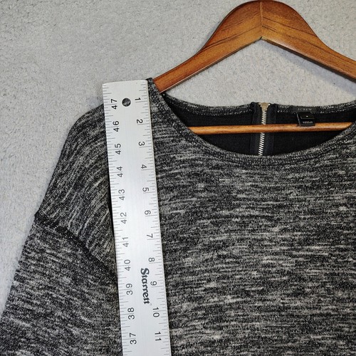 J.Crew Sweater Women's Small Heather Gray Knit 3/4 Sleeve Tunic Top Preppy Cozy - Picture 4 of 10