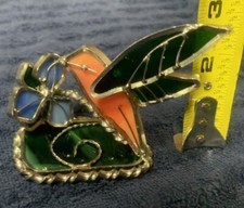 Stained Glass Hummingbird Suncatcher Hanging 3  Figure Vintage Paper Weight