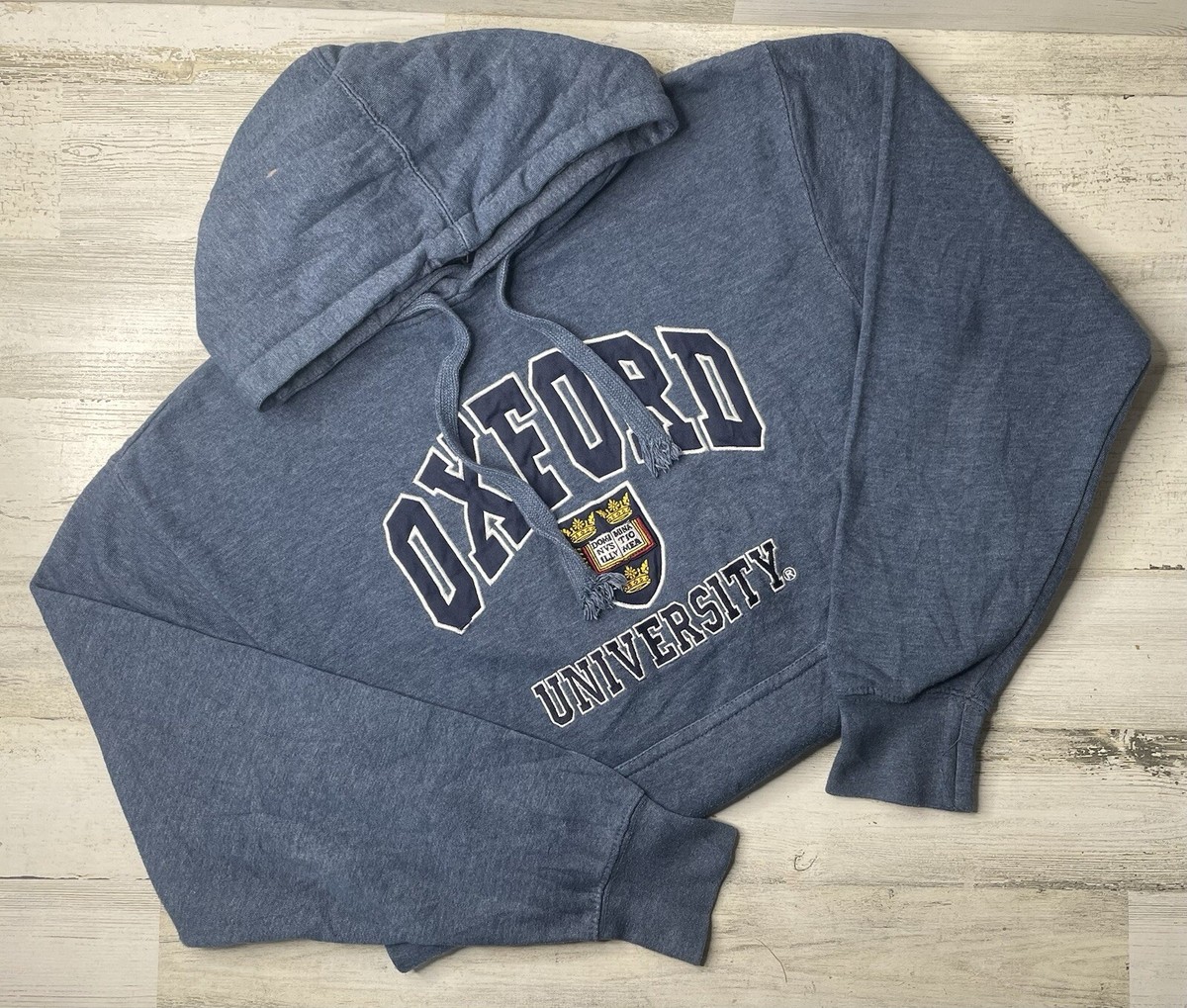 Vtg Oxford University Official Merchandise Blue Hoodie Embroidered