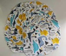Cloth Wipes 20 Baby Flannel 8"x8" Boy Girl Dinosaurs Blue Dino 1 or 2 Ply