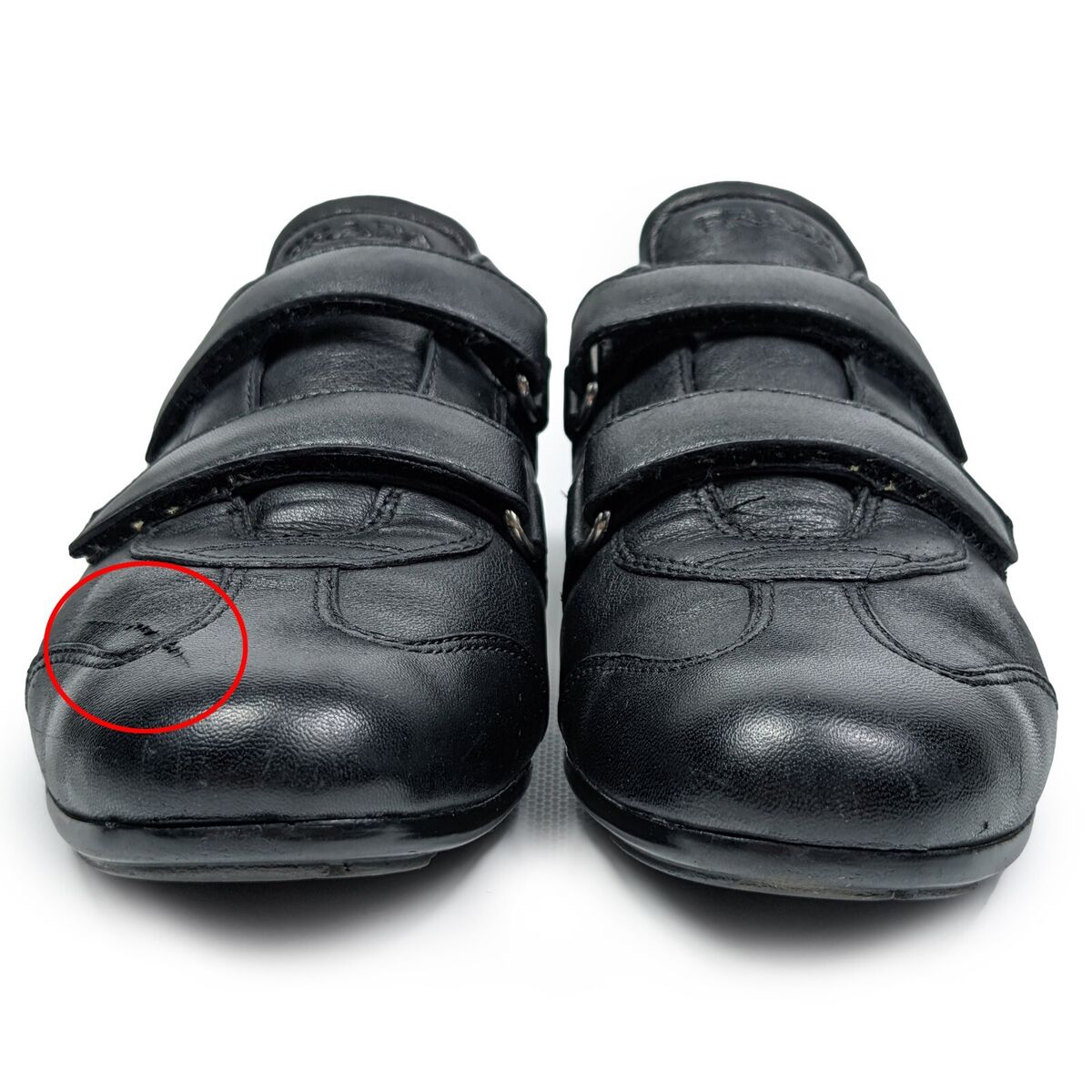 PRADA women's black leather sneakers | Size EUR 37.5/US 7 PRADA women's black leather sneakers | Size EUR 37.5/US 7