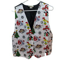 Looney Tunes Vest Waistcoat M/L Vintage Christmas 1994 Korea Bugs Taz Tweety