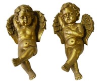 Deko Figur Engelspaar Schlafend Liegend HöHe 26 Cm Dekofiguren Engel Resin Gold
