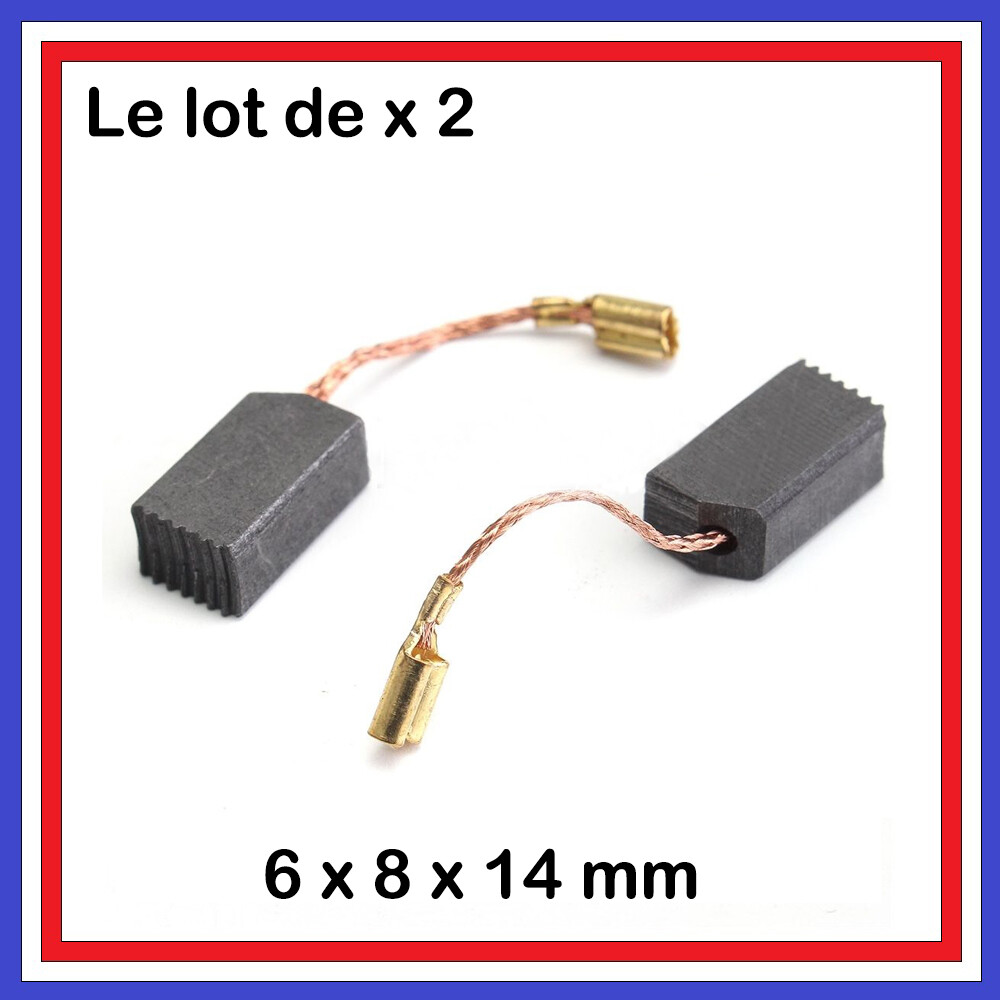 Lot De 10 Balais Charbon De Rechange - Dimensions 14x8x5 Mm, Pour Perceuses, Scies, Meuleuses Et Outils Électriques Divers