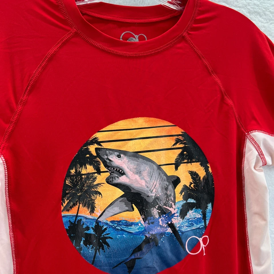 Акула рубашка для мальчиков большой красный короткий рукав Athletic полиэстер Топ молодежи - Изображение 3 из 4