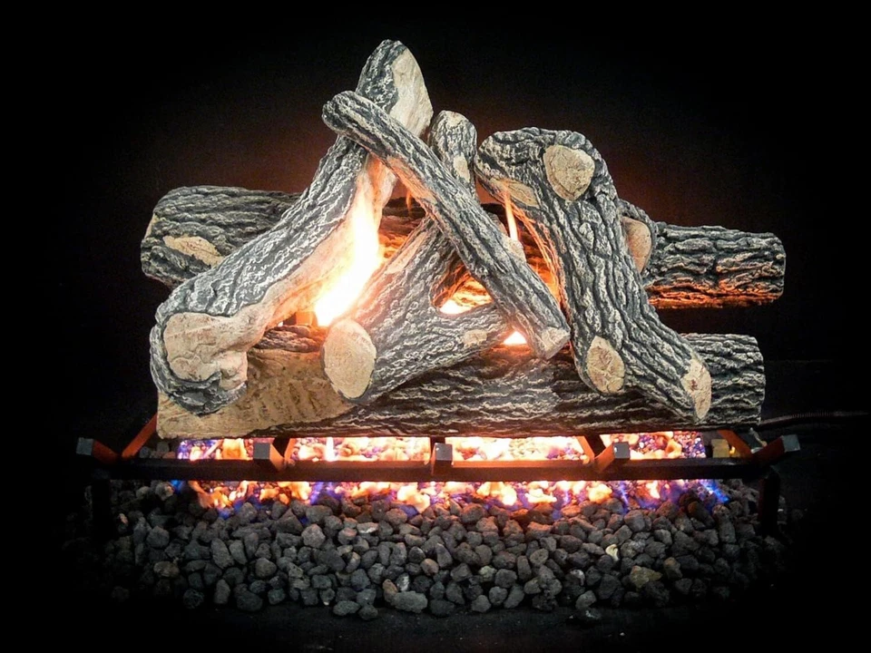 18" 24" 30" Great Oak Premium Decorative Vented Gas Fireplace Logs (LOGS ONLY) - Image 2 of 4