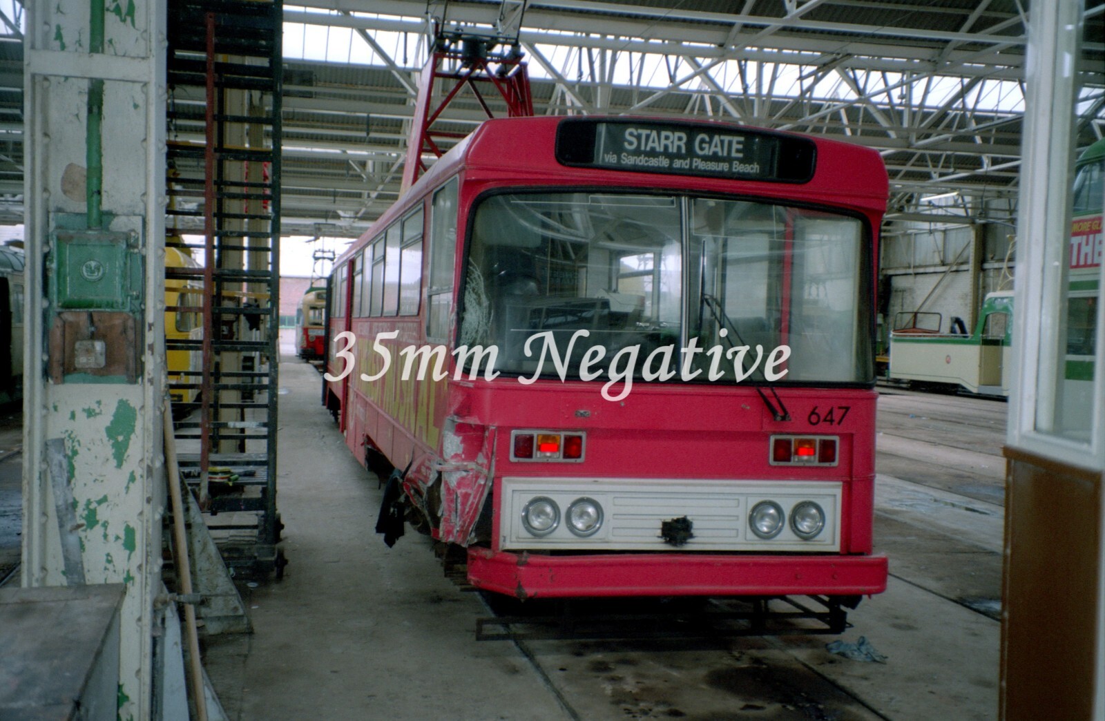 BLACKPOOL TRANSPORT CENTENARY TRAM 647 RIGBY ROAD 35mm NEGATIVE