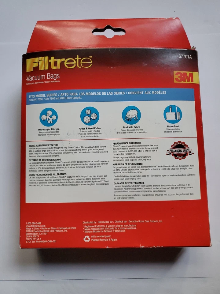 3M Filtrete Micro Allergen For Eureka U 4 Vacuum Cleaner Bags - Image 4 of 4
