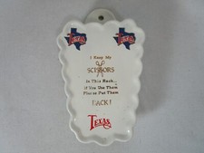 Vintage Scissors Ceramic Wall Pocket Texas