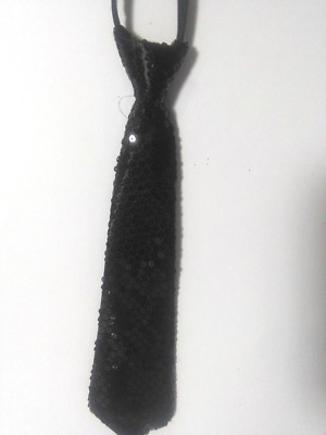CRAVATTA IN RASO CON PAILLETTES ARGENTO