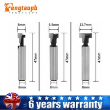 3PCS Shank TCT Keyhole T-Slot Router Bit 5/16" 3/8" & 1/2"  Wood Cutter Set 8mm
