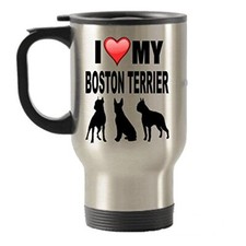 I Love My Boston Terrier Gift Stainless Steel Travel Insulated Tumblers Mug