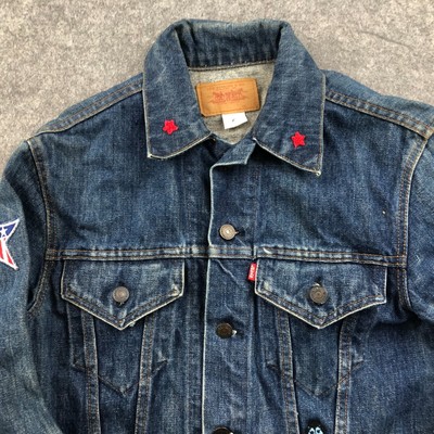Vintage Levis Denim Jacket Mens 38 Trucker 70506 0217 Red Tab Embroidered USA