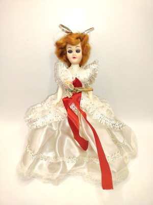 Vintage Blue Bonnet Debutante Doll Margarine White Dress Red Hair Blue Eyes 70s