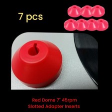 7 Plastic Dome Turntable Adapter Inserts for 7 45rpm Vinyl Records with Slot
