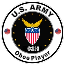 United States Army Oboe Player Bumper Sticker Military Soldier Decal 5"