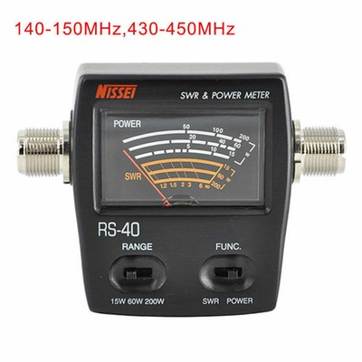 NISSEI RS-40 SWR Power Meter 140-150Mhz 430-450Mhz 200W UHF/VHF Walkie Talkie #