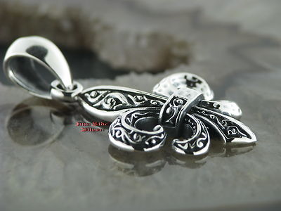 Anhänger Wolf Französische Lilie 925 Sterling Silber (Neu Und