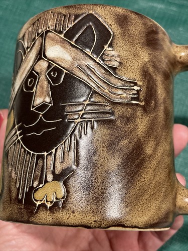 Design by Mara Mexico Studio Art Pottery Coffee Mug Cup LION - Picture 14 of 14