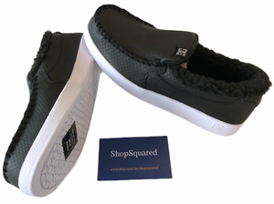 dc villain shoes black leather