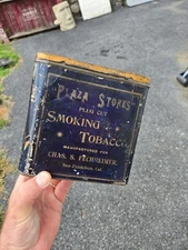 Rare Antique Plaza Stores Chas. Fechheimer SF San Francisco CUT PLUG TOBACCO TIN