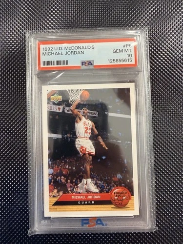 1992 UPPER DECK McDONALD'S #P5 MICHAEL JORDAN HOF PSA 10 GEM MINT CENTERED