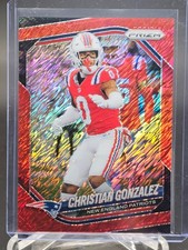 CHRISTIAN GONZALEZ 2025 PRIZM RED SHIMMER FOTL /49 NEW ENGLAND PATRIOTS Q5384