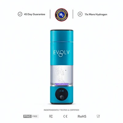 EVOLV Hydrogen Water Bottle Restocked (turquoise)